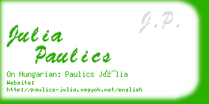 julia paulics business card